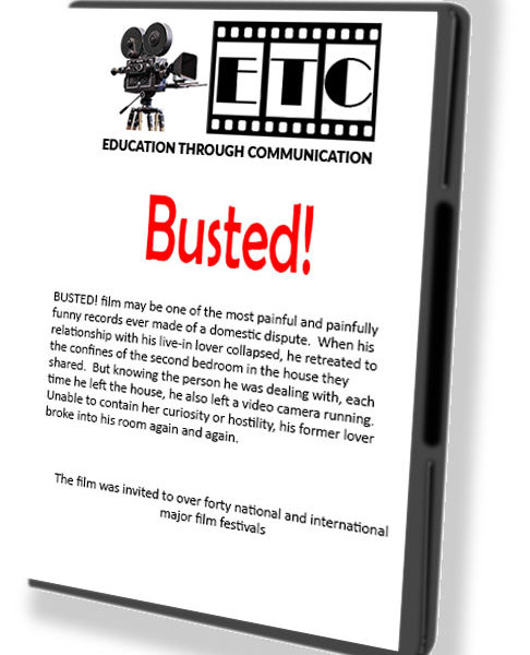 A dvd cover with the words " busted !" written in red.